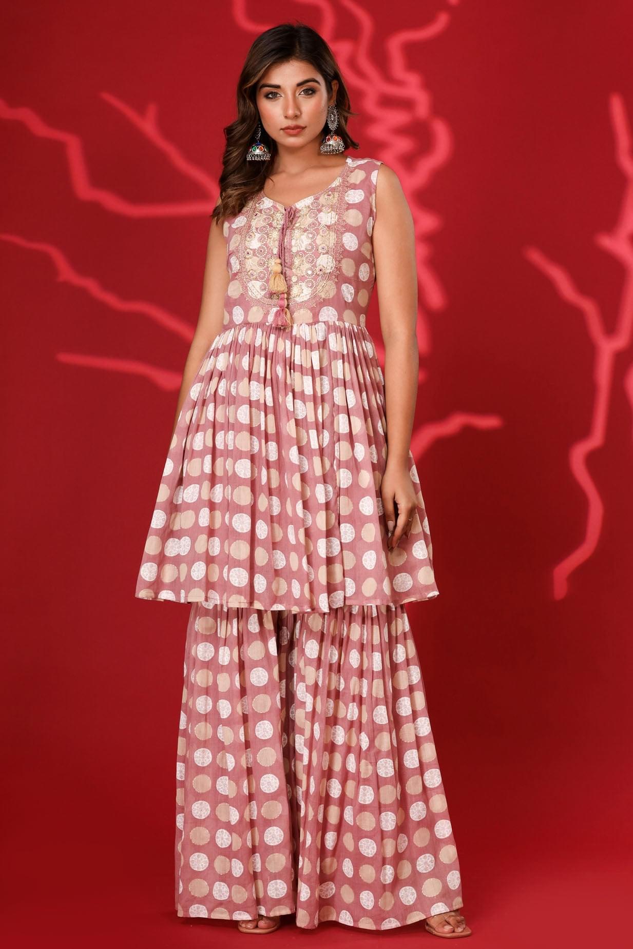 A Beautiful Polka-Dot Sharara Set