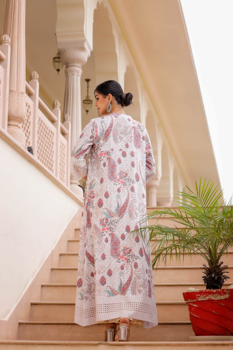 Natural Cotton Gown With Shrug
