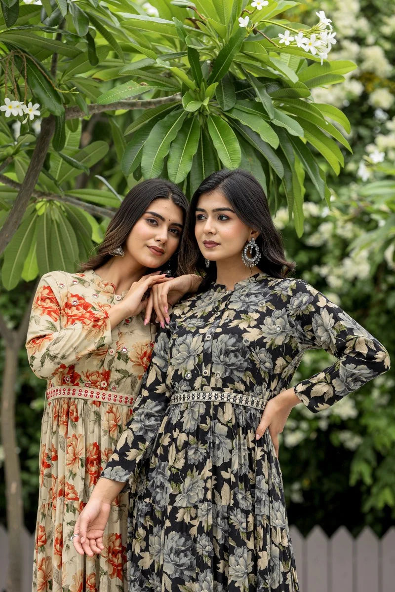 Emeral, Leafy Long Gown Dress,