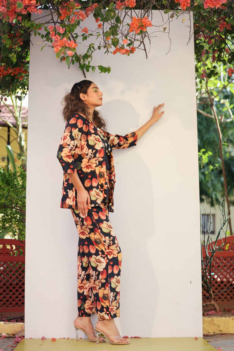Fabulous Flora Print Rayon Coord Set😍