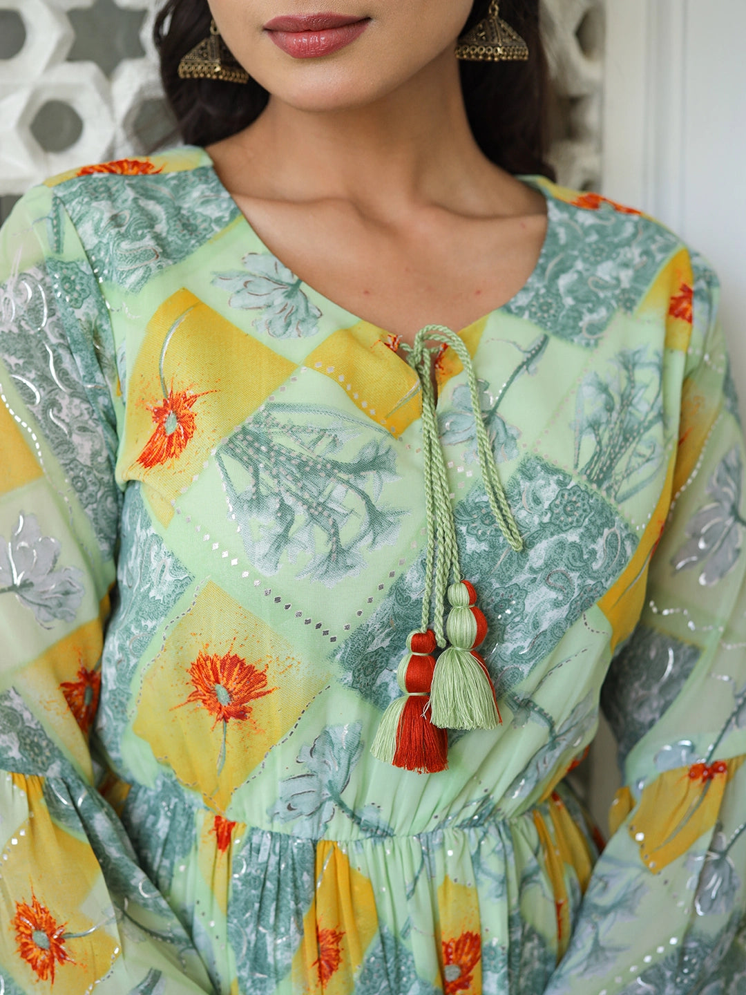 georgette gala printed gown