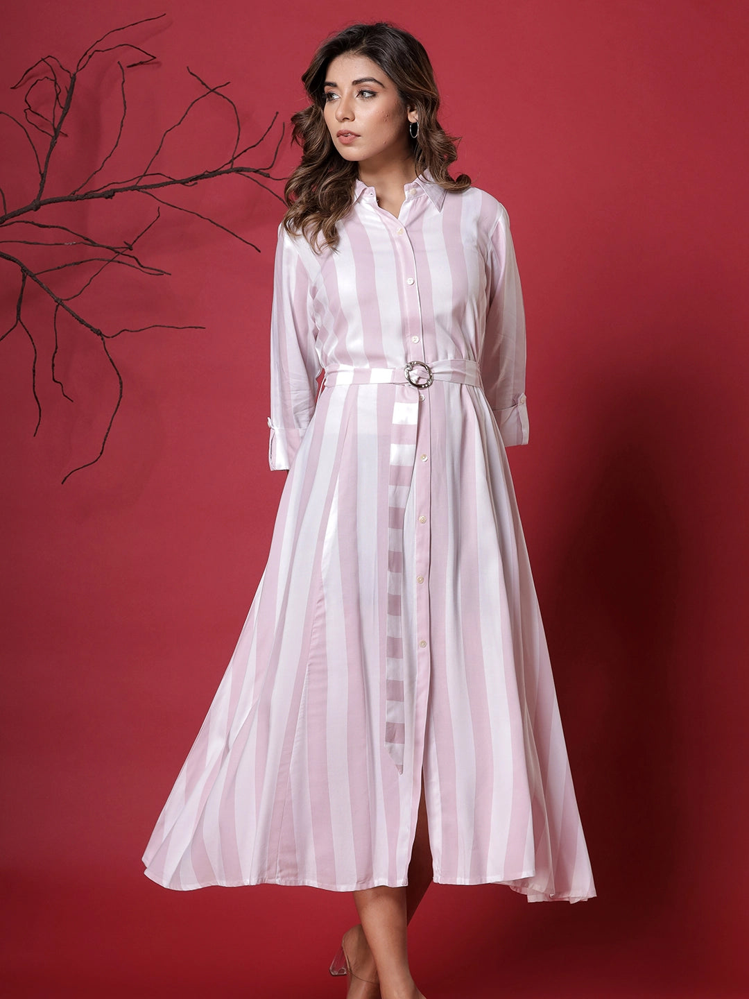 Comfortable striped Middie Gown