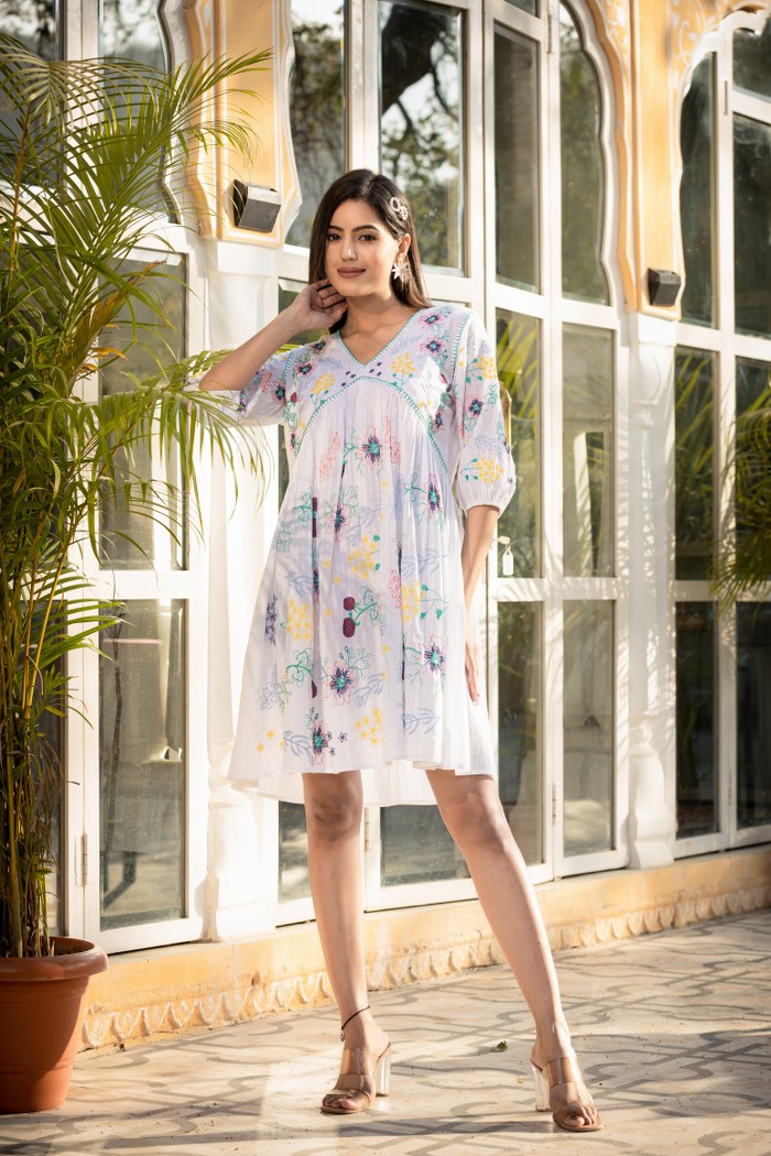 Loveable White Shorts Dress