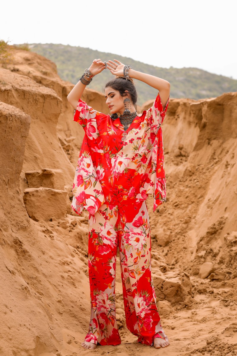 Rosy Red Rayon Coord Set