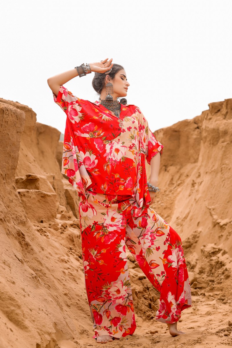 Rosy Red Rayon Coord Set