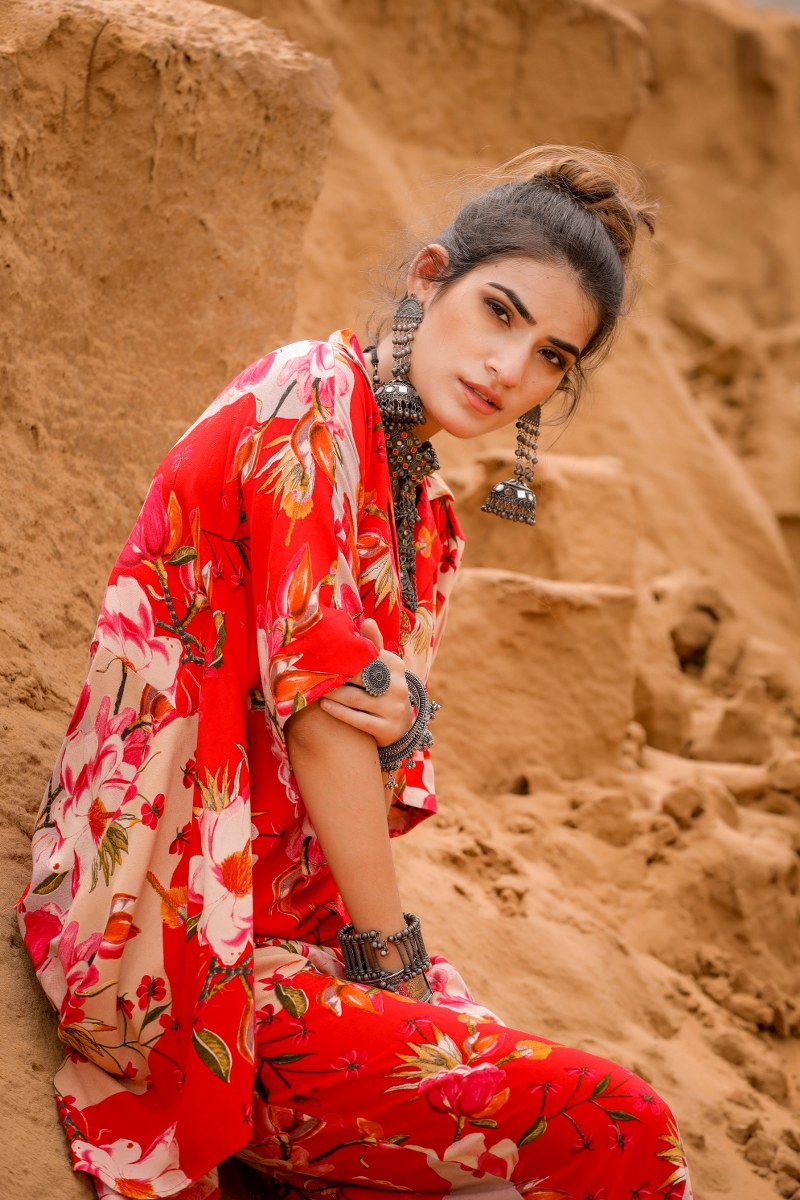 Rosy Red Rayon Coord Set