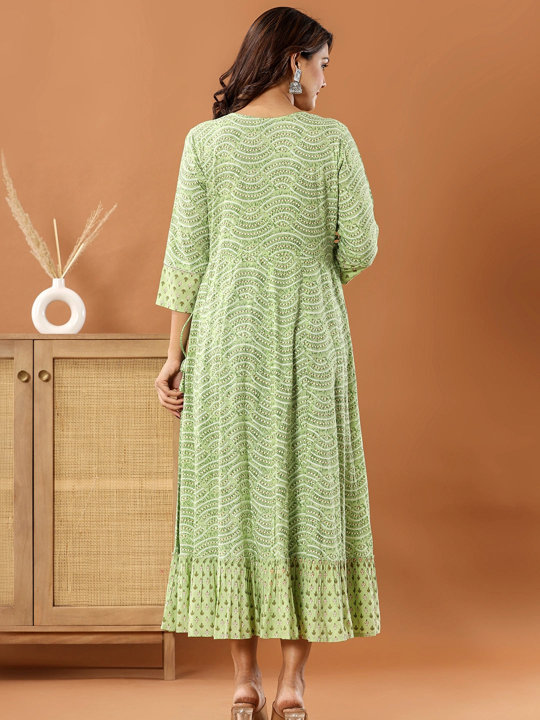 Serene Drapes: Cotton Long Gown