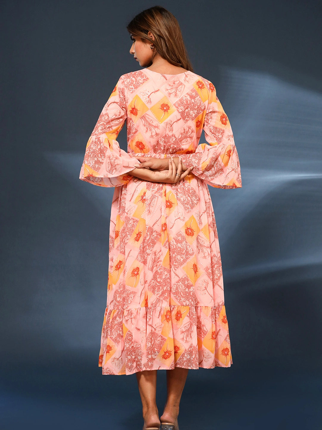 georgette gala printed gown