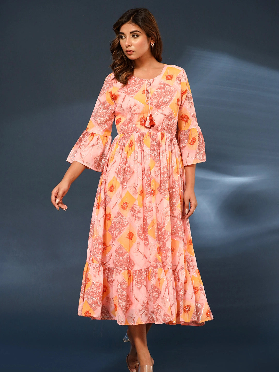 georgette gala printed gown