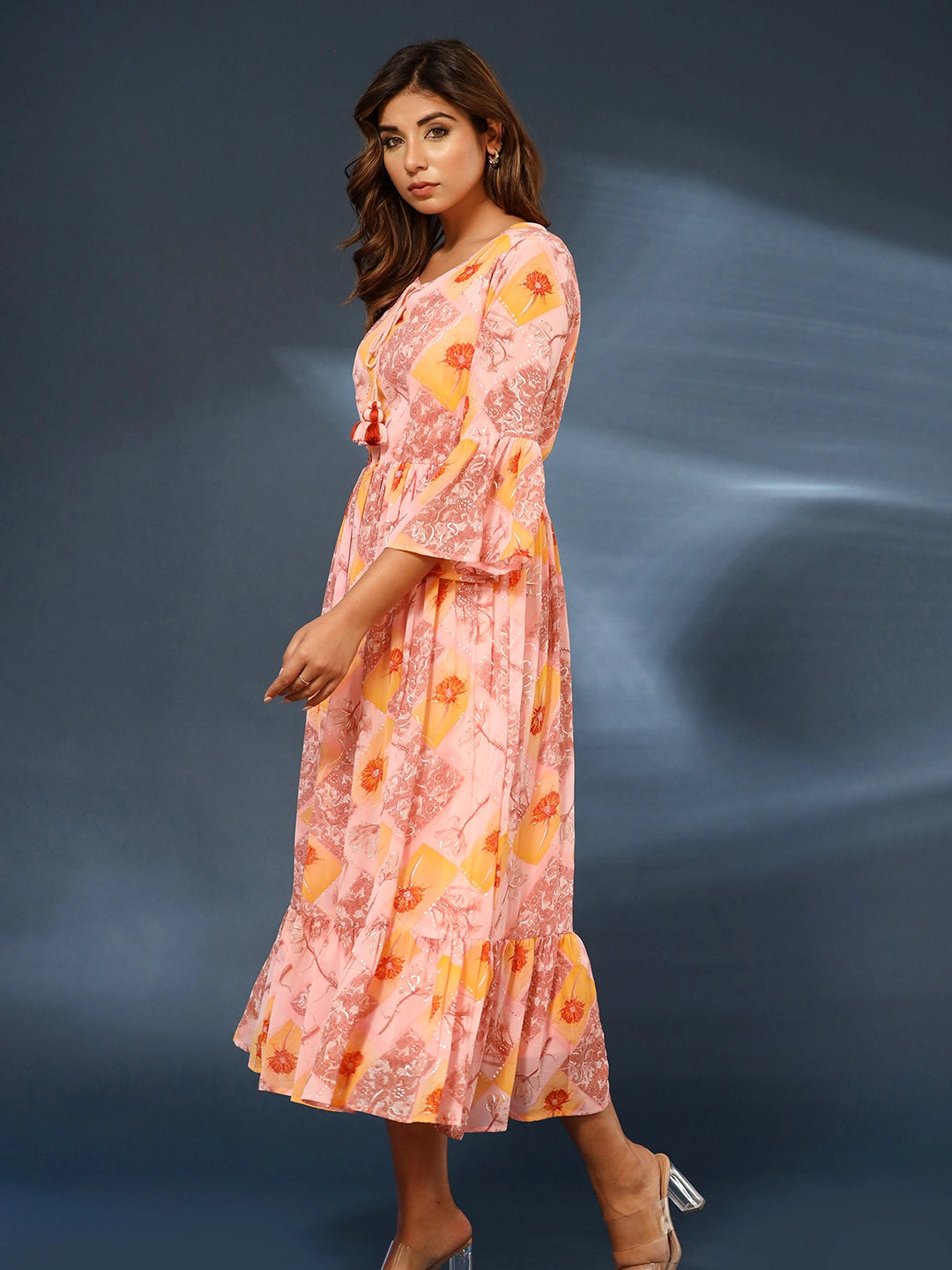 georgette gala printed gown