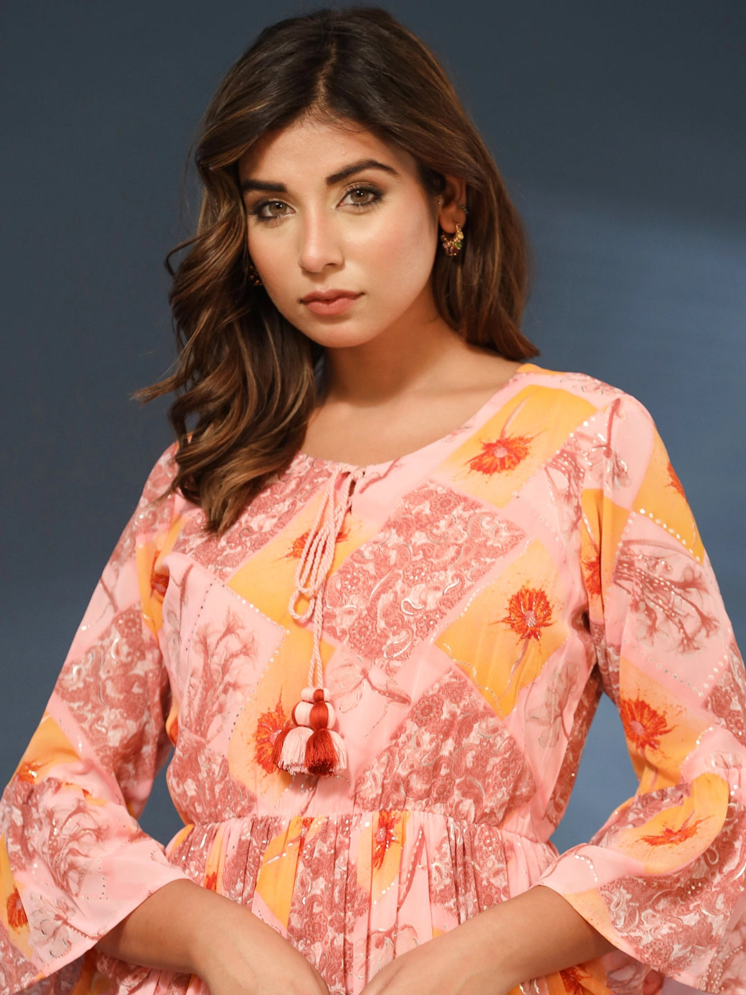 georgette gala printed gown