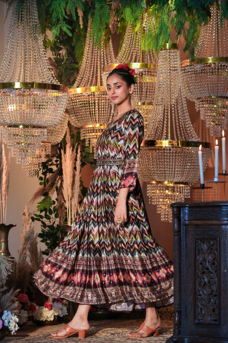 Versatile Black Chinon Gown