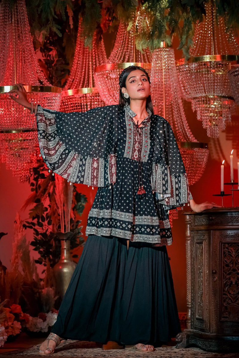 Solid Serenity Chinon Sharara Set🤩