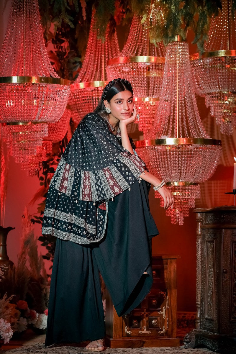 Solid Serenity Chinon Sharara Set🤩