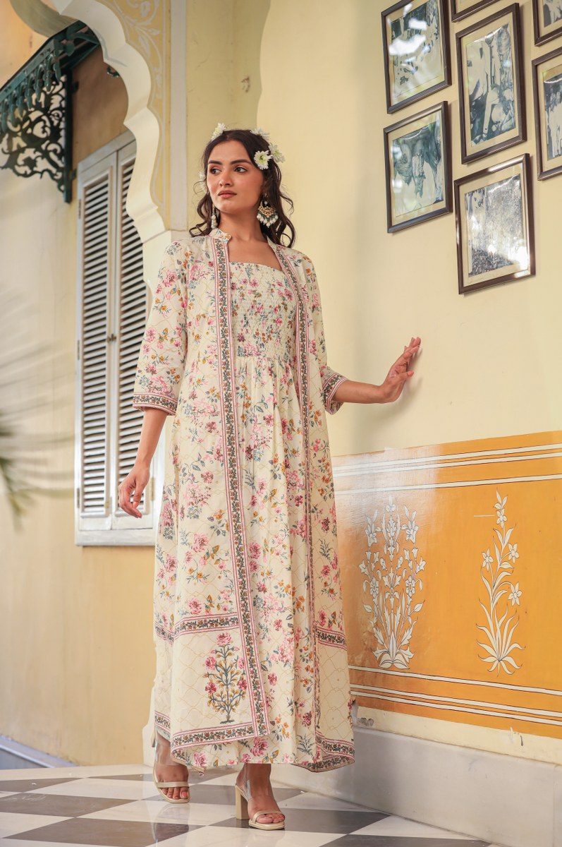 Amazing White Embroidered Middies with Top