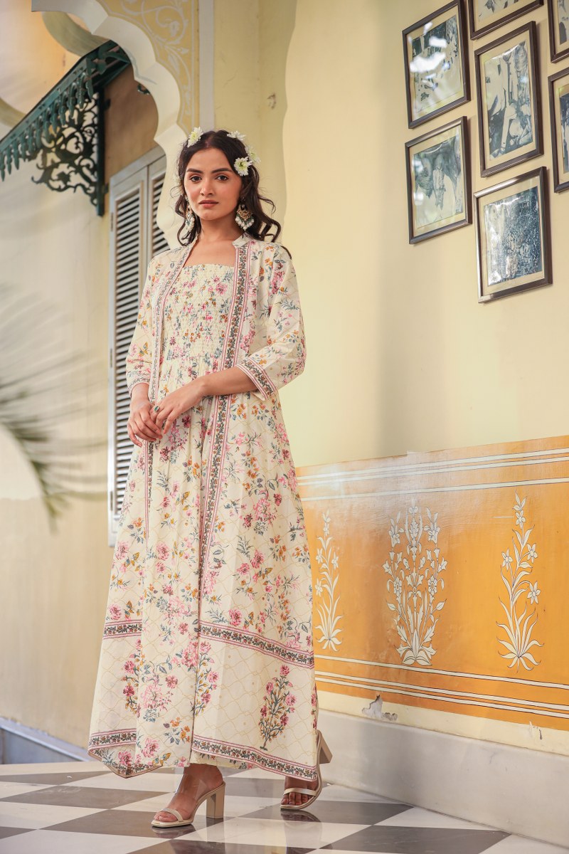 Amazing White Embroidered Middies with Top