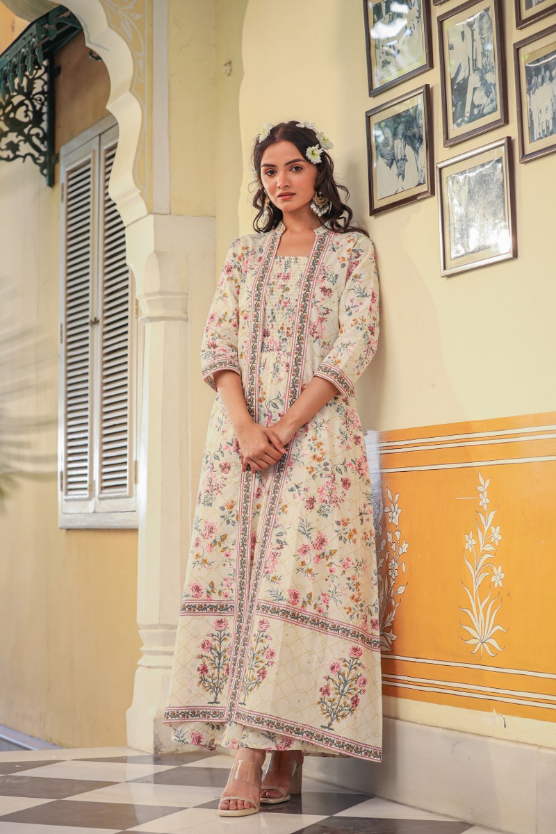 Amazing White Embroidered Middies with Top