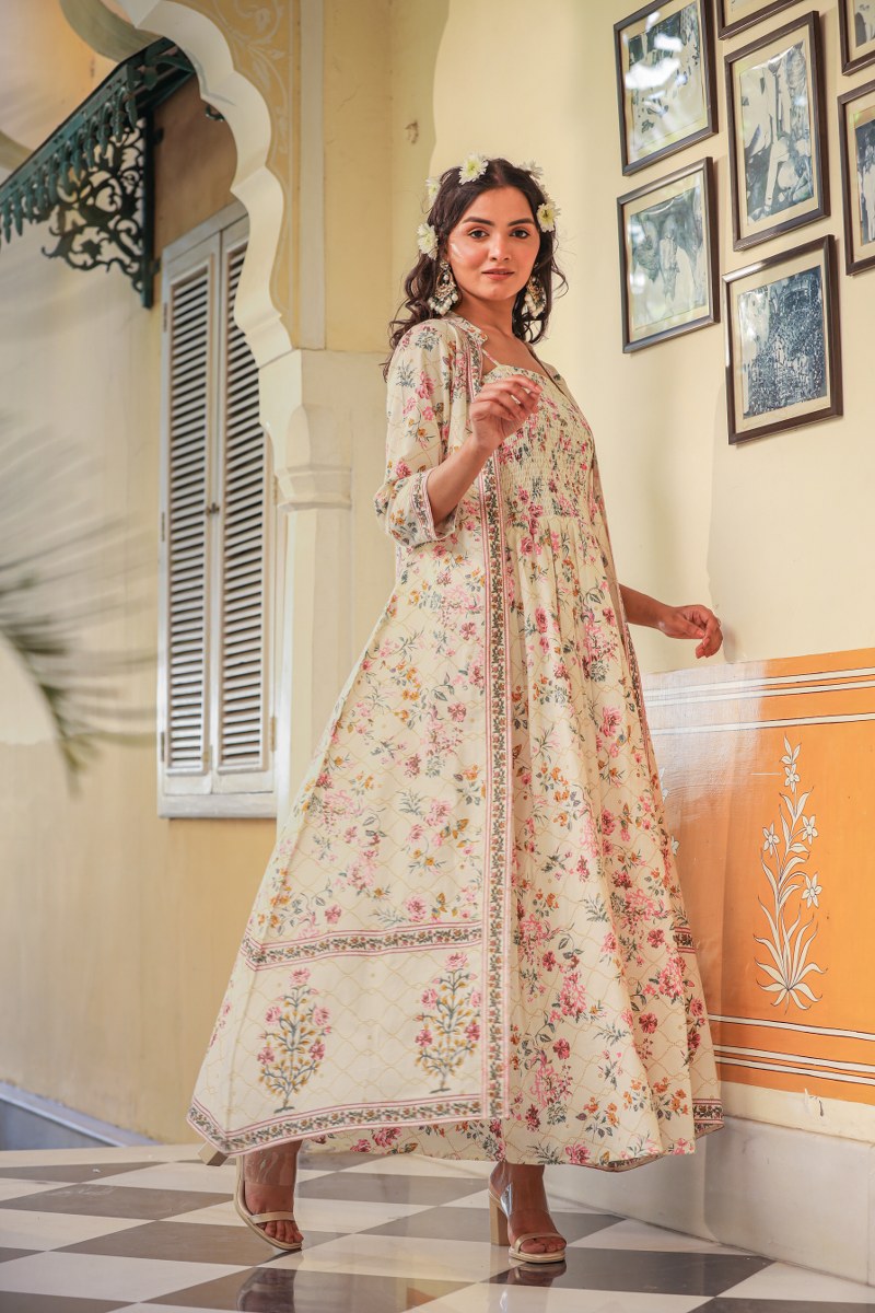 Amazing White Embroidered Middies with Top