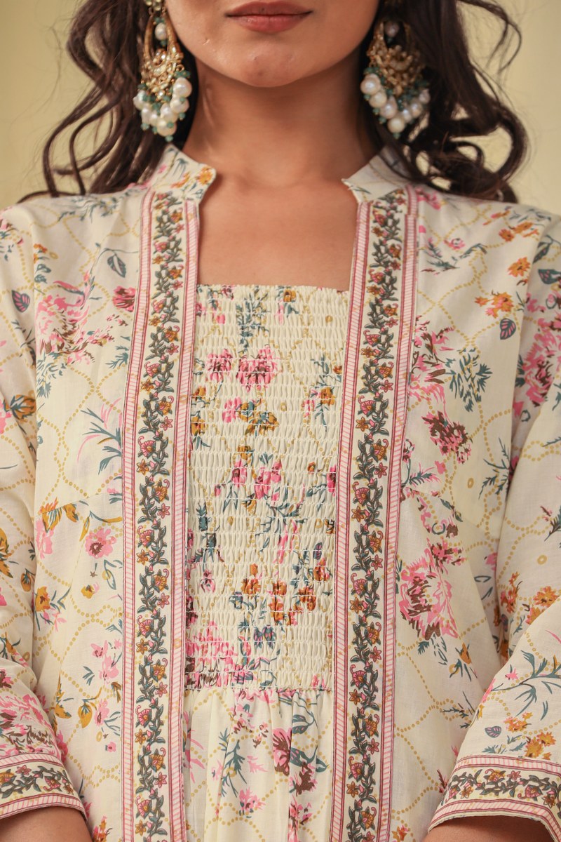 Amazing White Embroidered Middies with Top