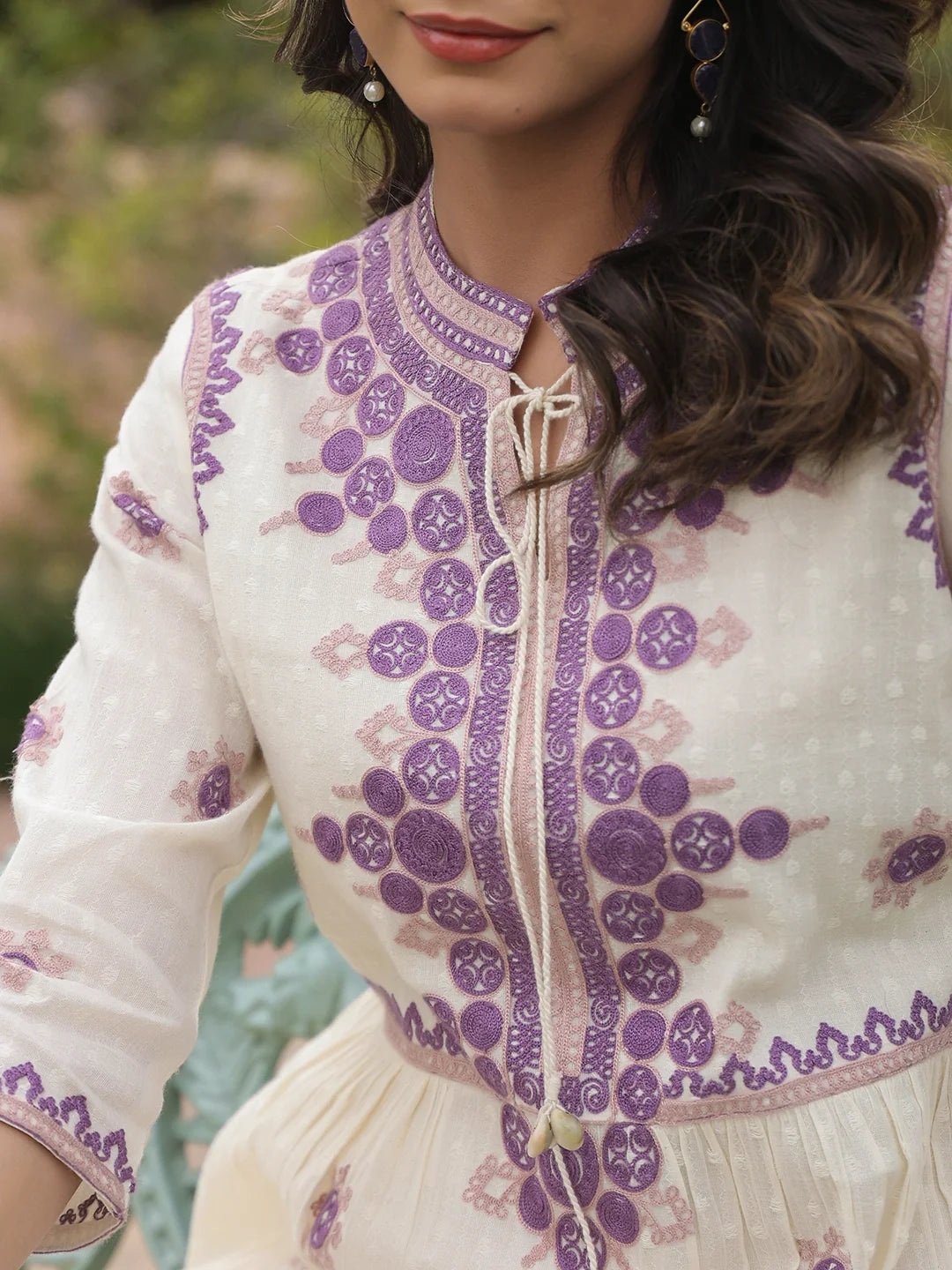 Purple Majesty: Cotton Short Gown