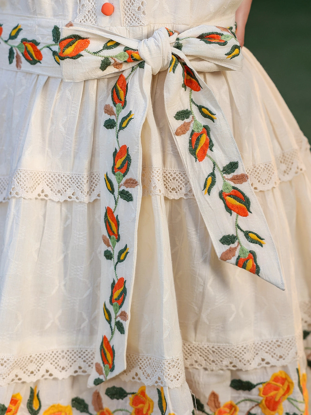 whispering petals floral embroidered short