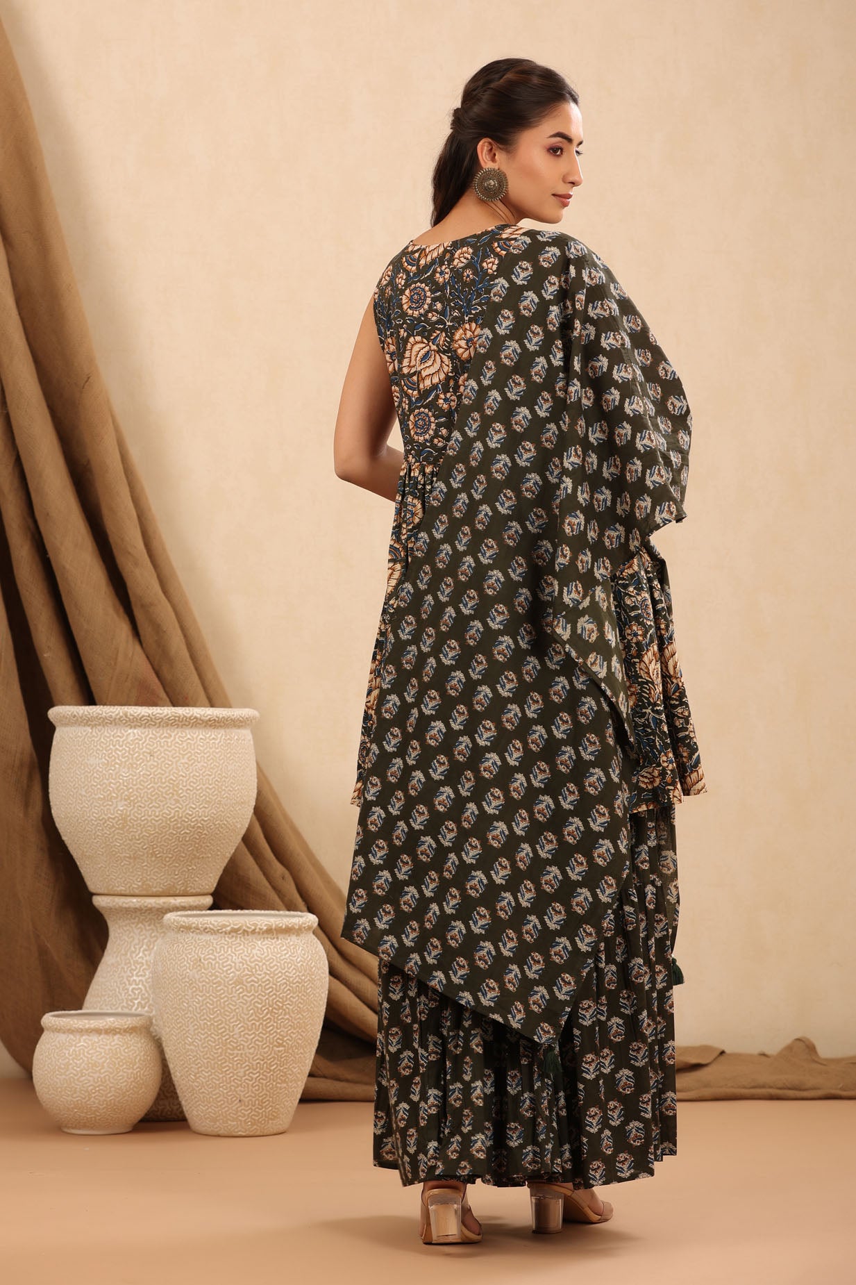 Classy Green Cotton Sharara