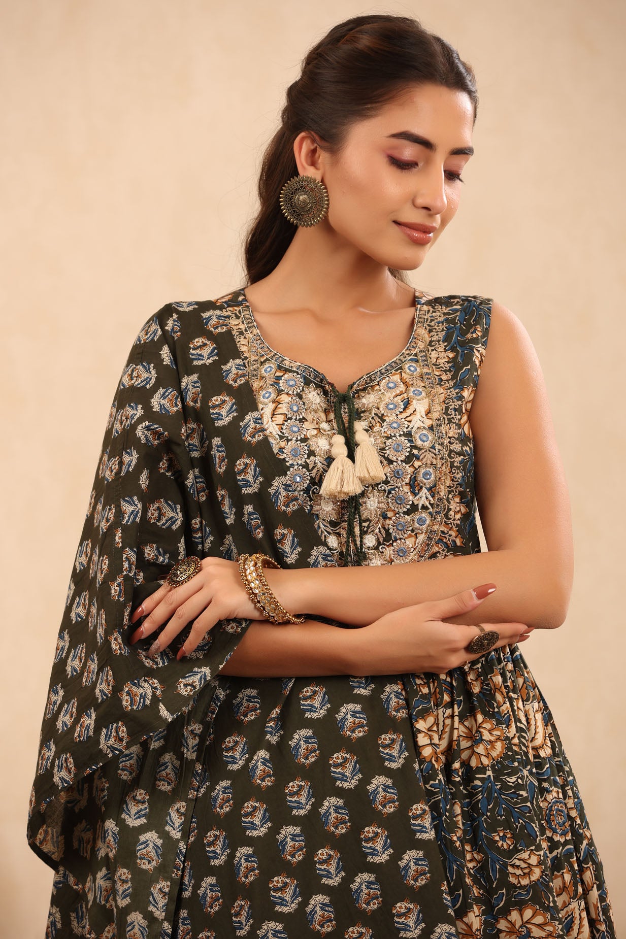 Classy Green Cotton Sharara