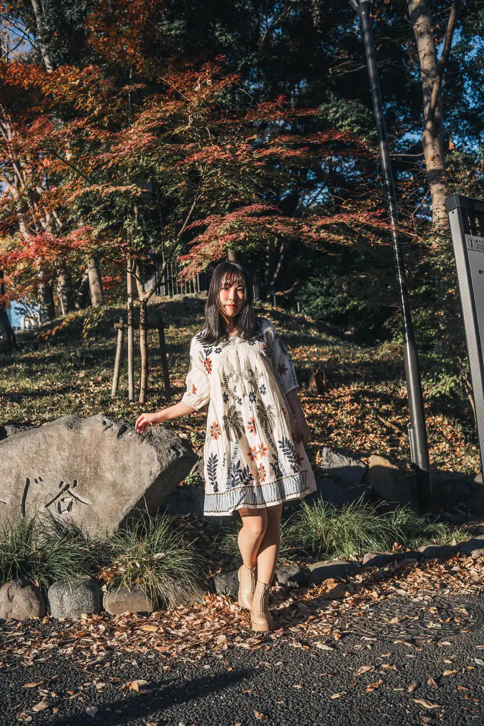 boho embroidered cotton short dress