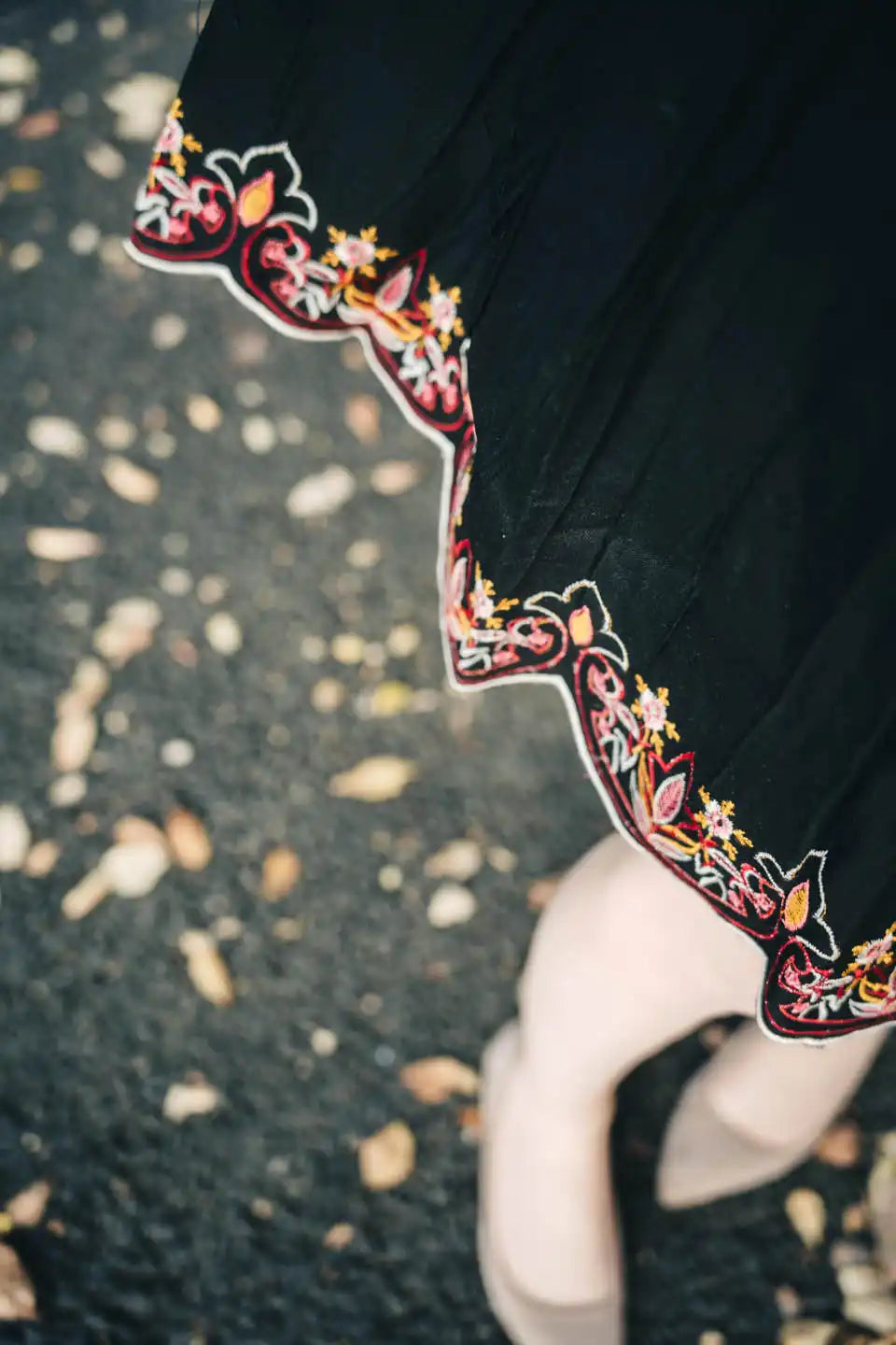 Black Embroidered Fit & Flare Short Dress – Boho Chic Style