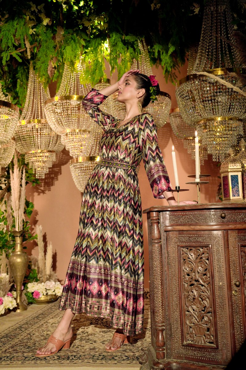 Versatile Black Chinon Gown