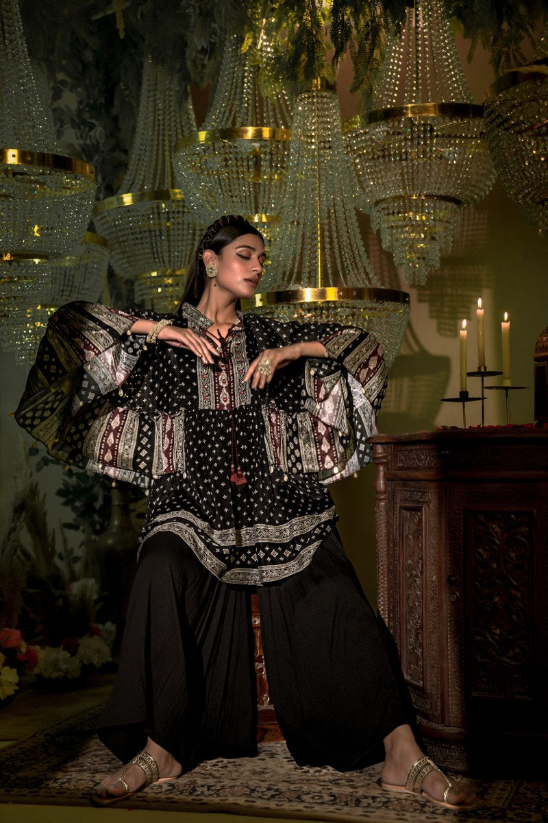 Solid Serenity Chinon Sharara Set🤩