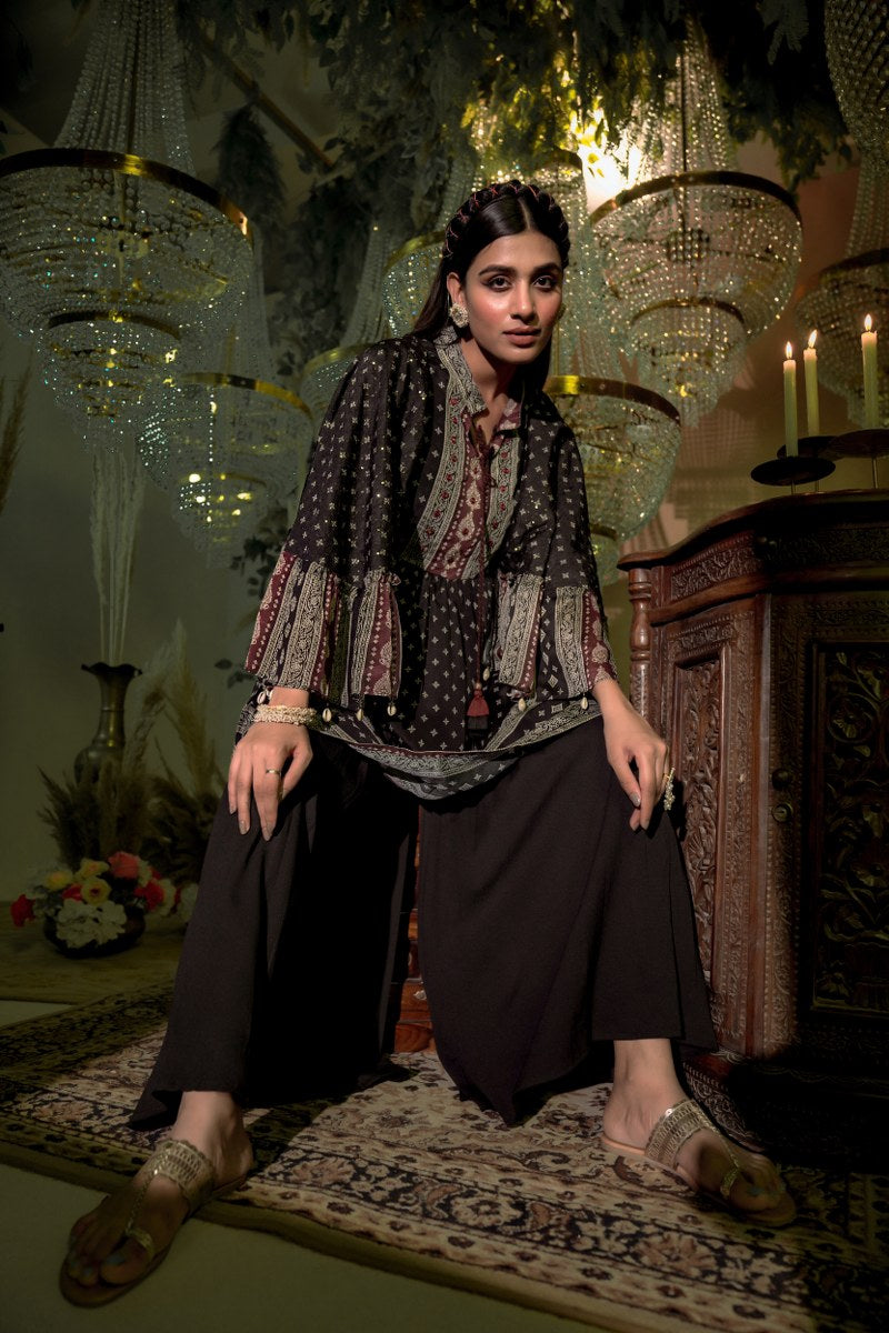 Solid Serenity Chinon Sharara Set🤩