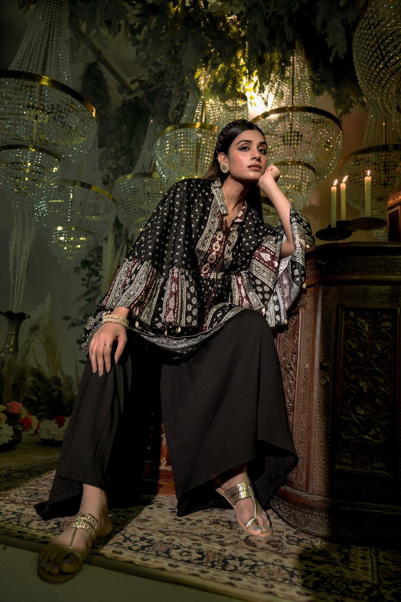 Solid Serenity Chinon Sharara Set🤩
