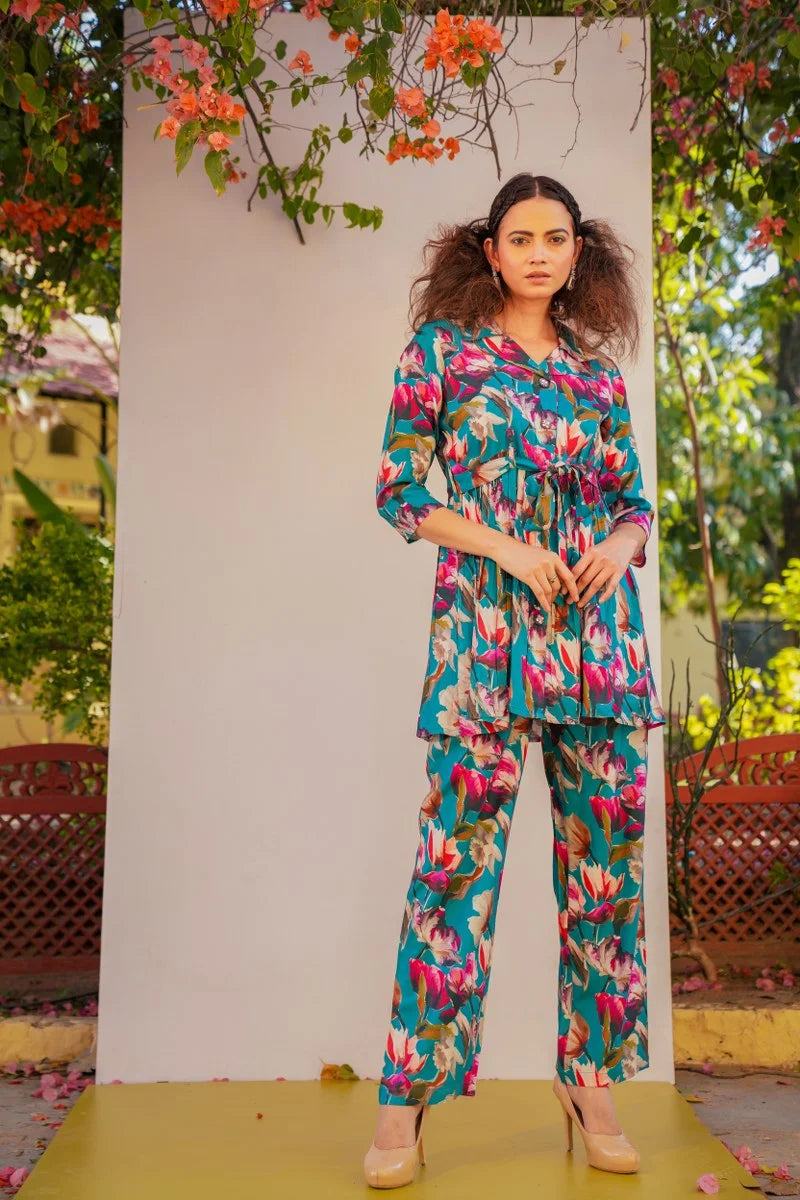 The Multicolor Flowera Coord Set
