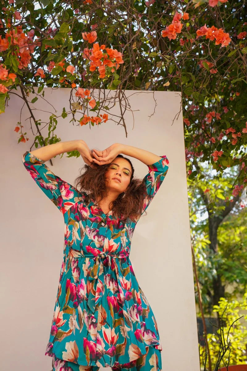 The Multicolor Flowera Coord Set