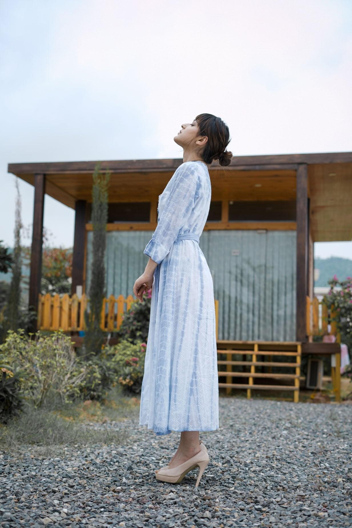 A Blue Indigo Midi