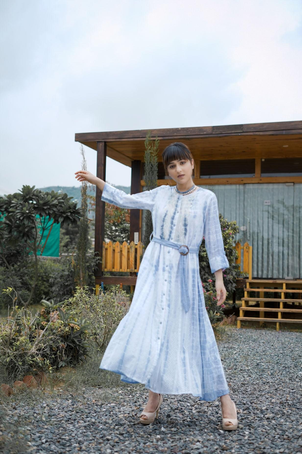 A Blue Indigo Midi