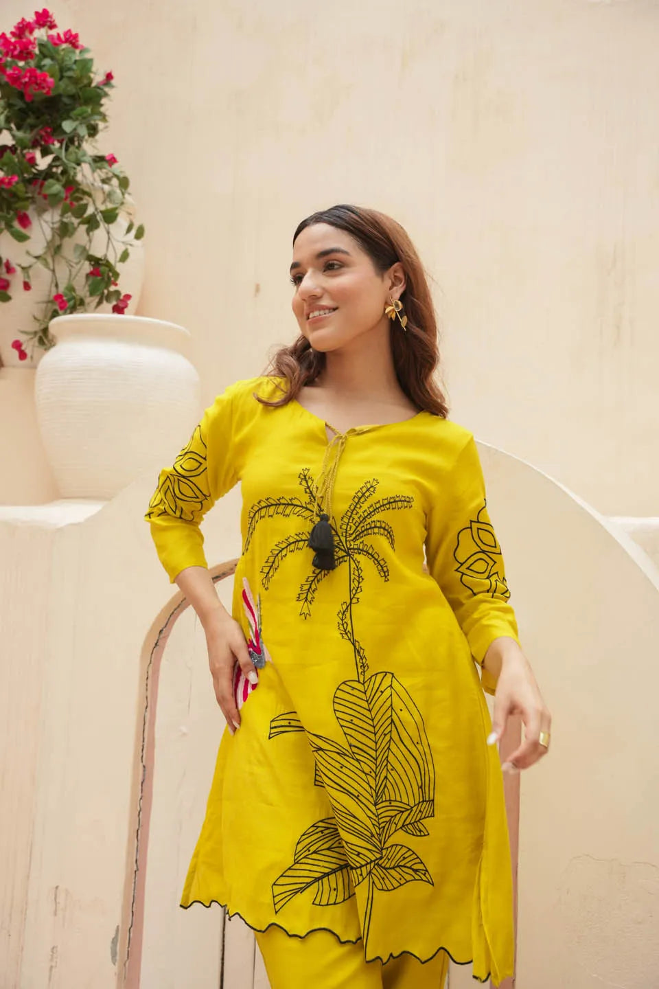 stylish embroidered coordinated set casual wear