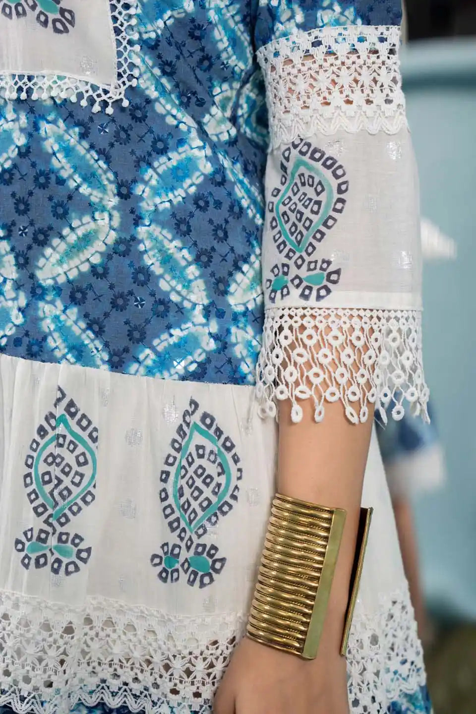 trendy boho short dress with lace detailing