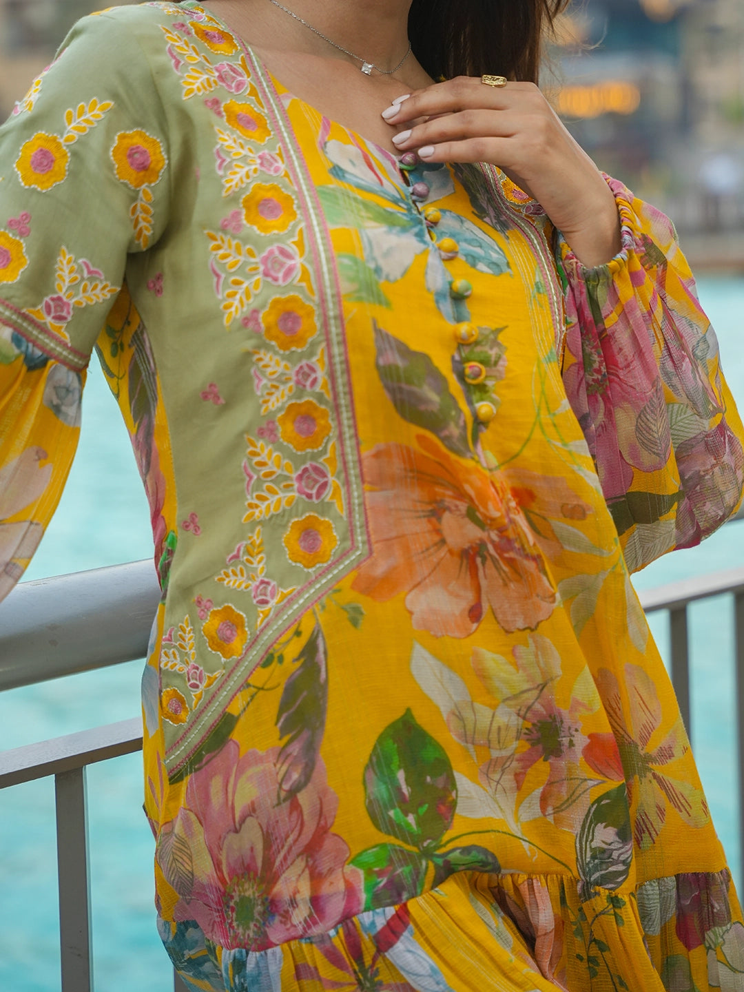 Kaleidoscope Couture: Multicolor Cotton Short Dress