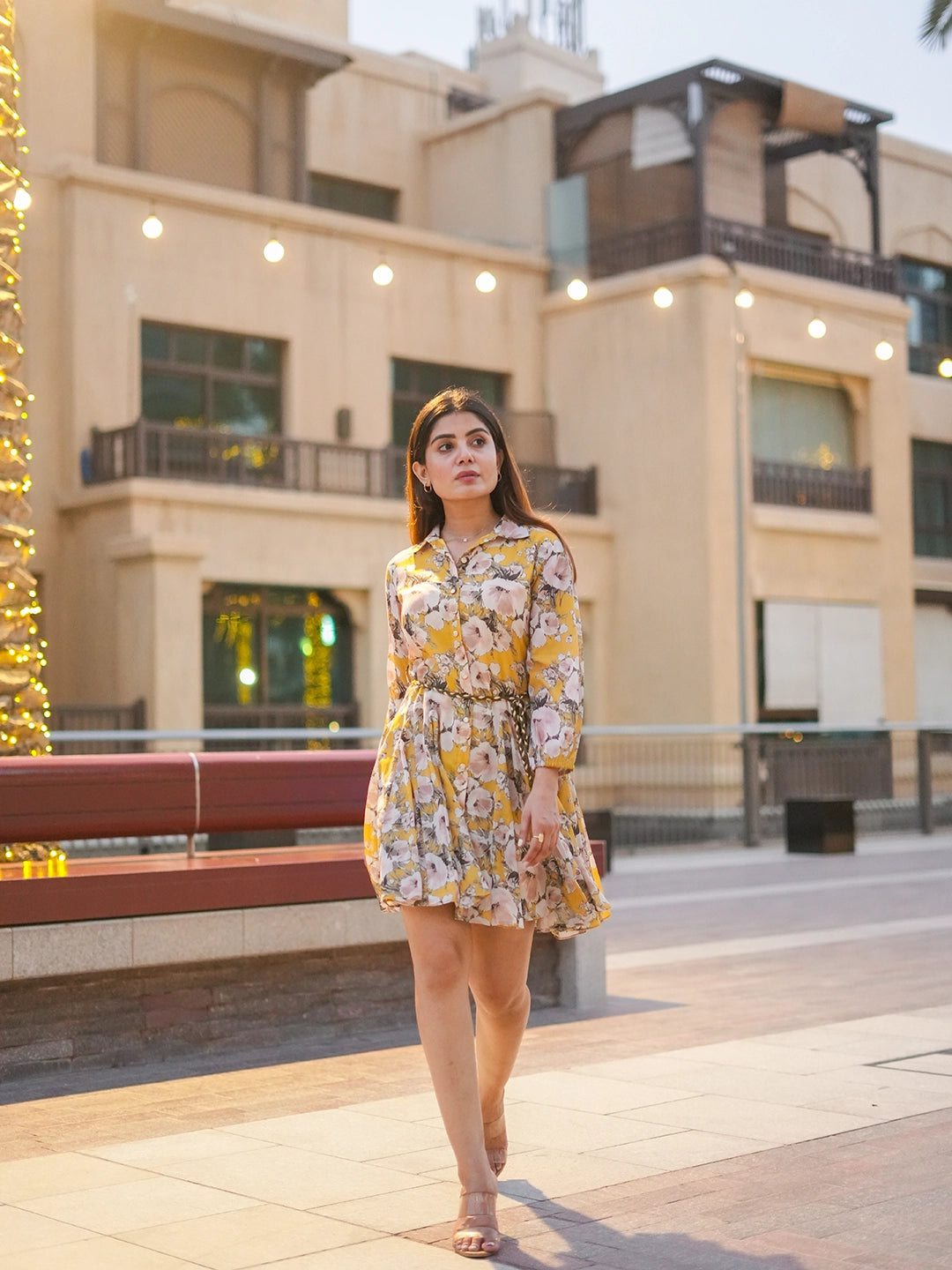 Pure Serenity: Single-Tone Cotton Short Dress