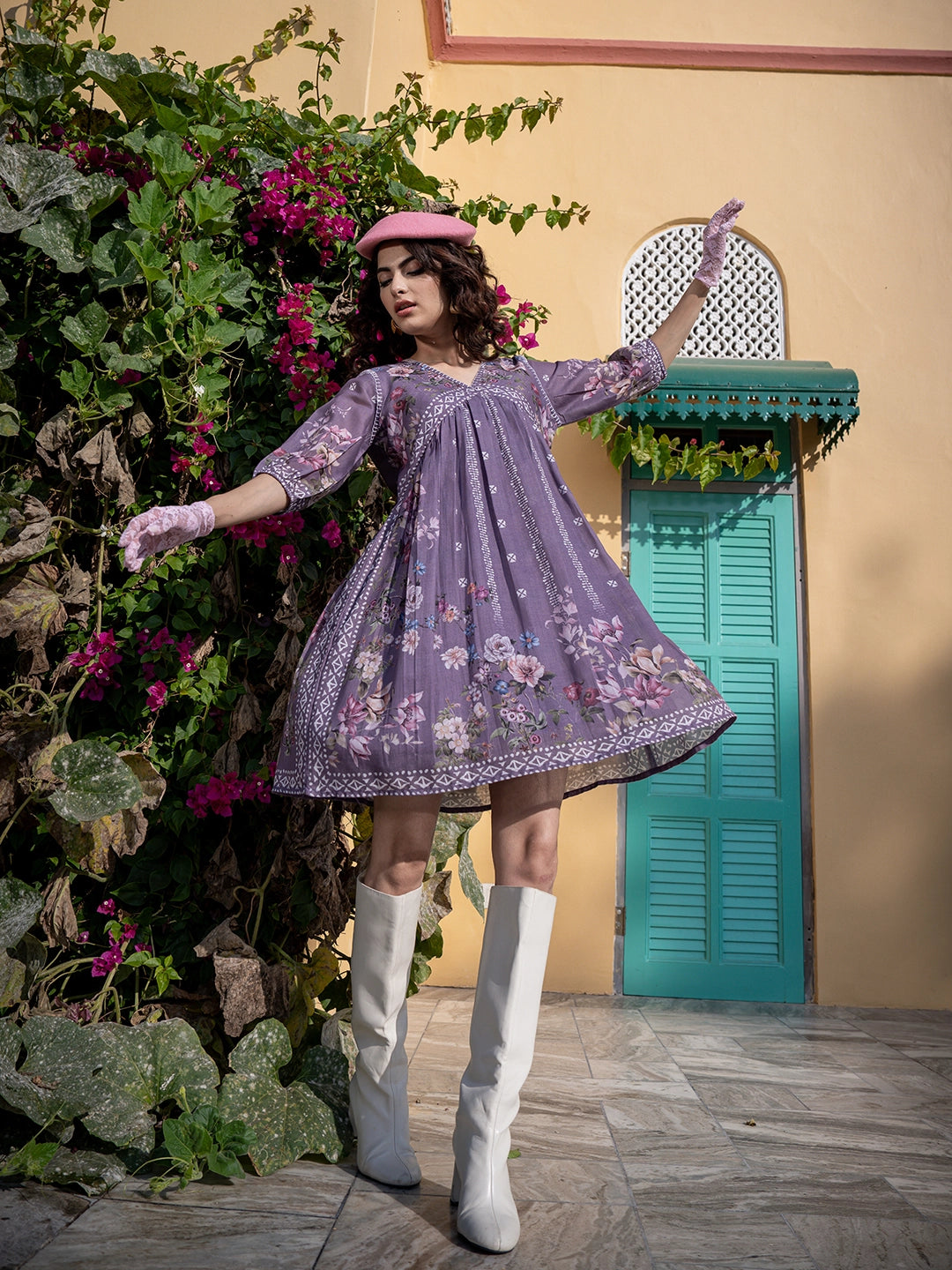 dusk harmony cotton short dress