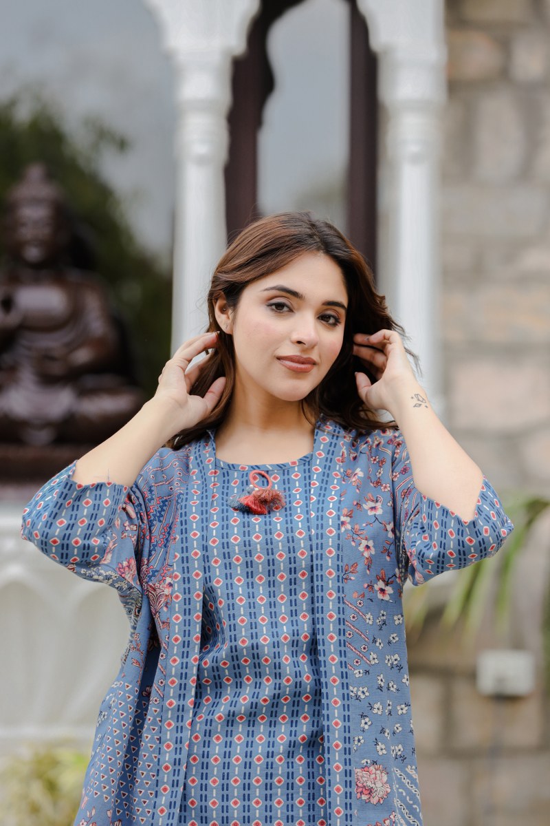 The Blue Coord Set With Shirt