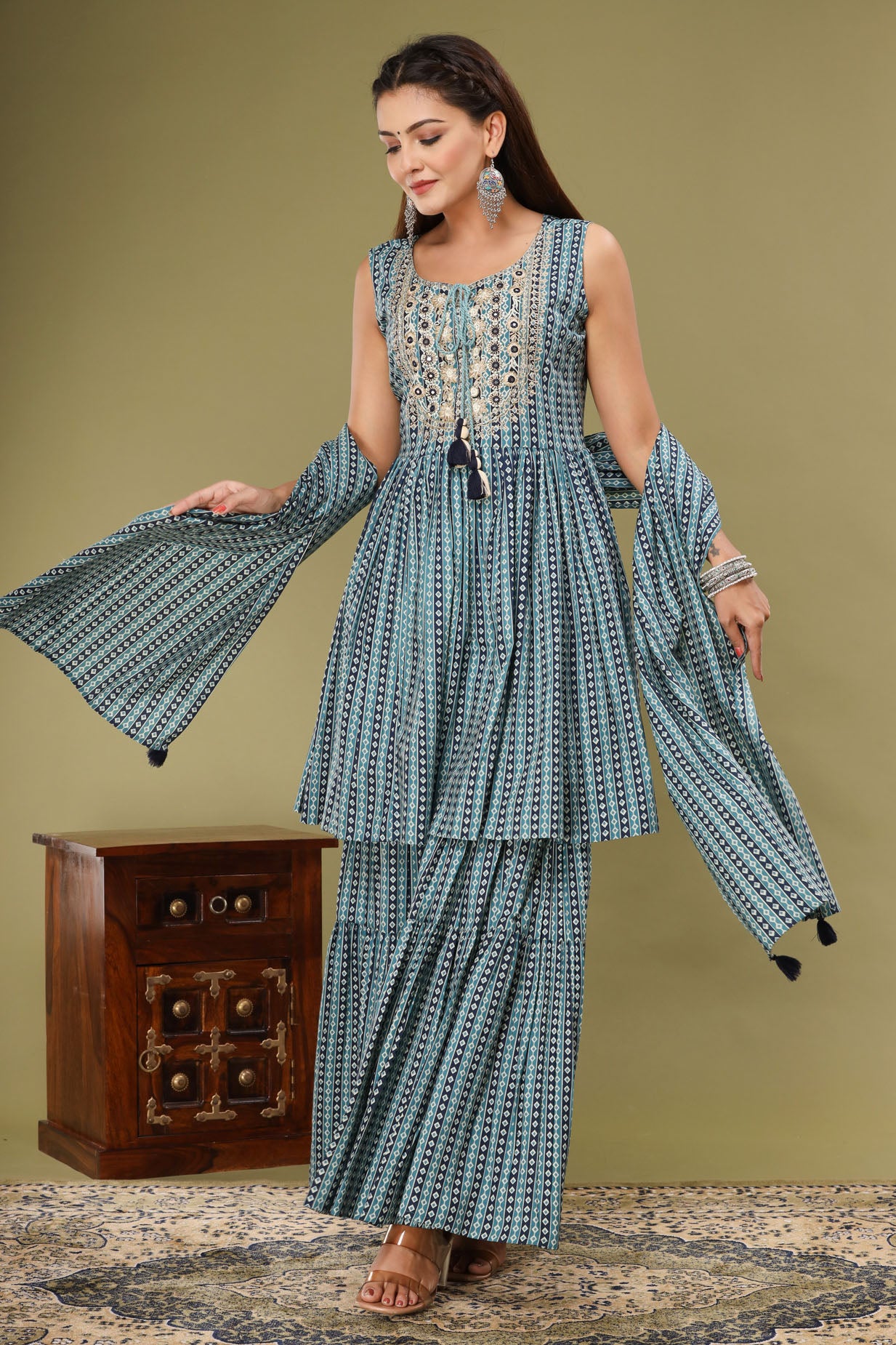 Blue Indigo Sharara