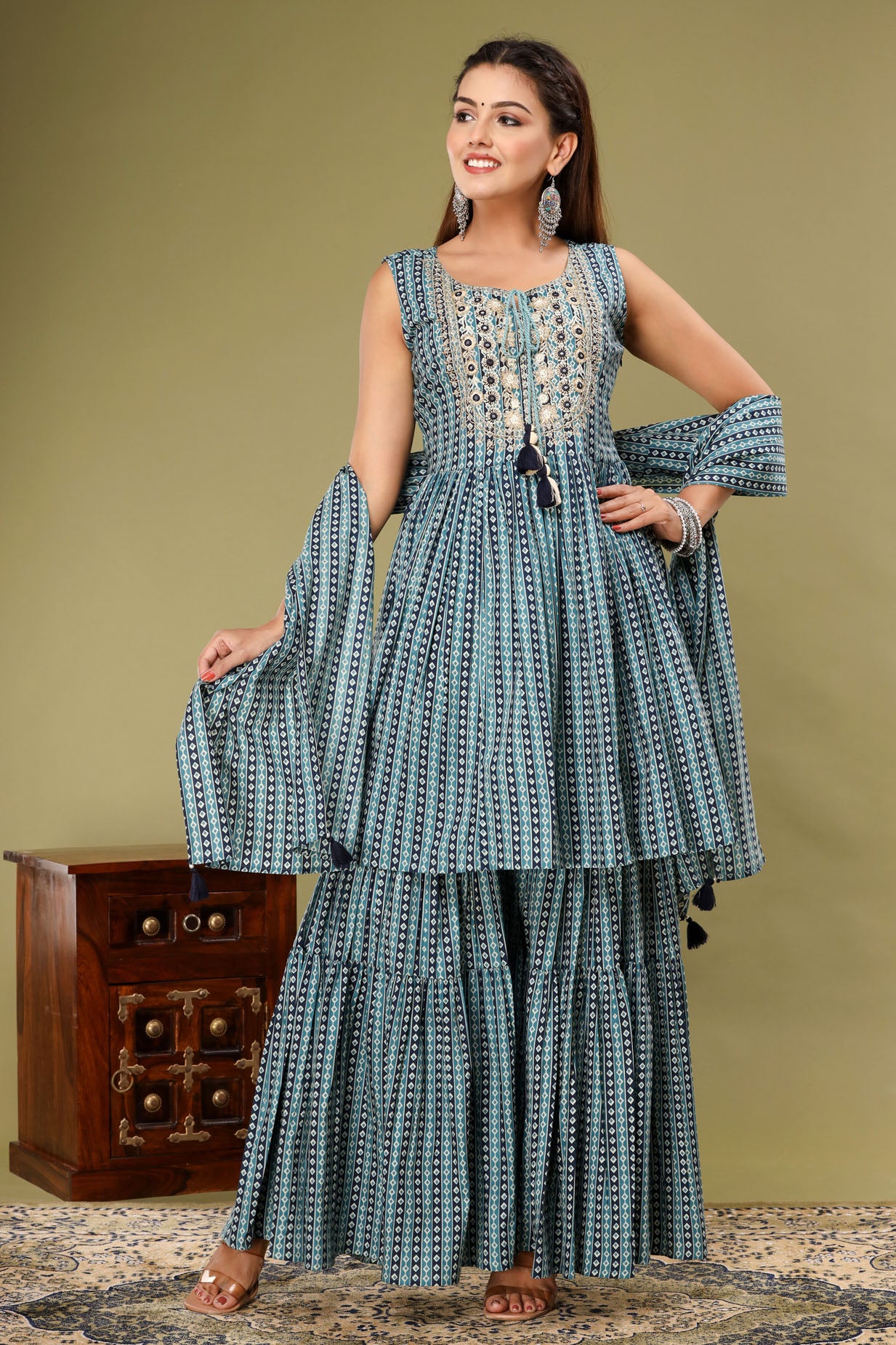 Blue Indigo Sharara
