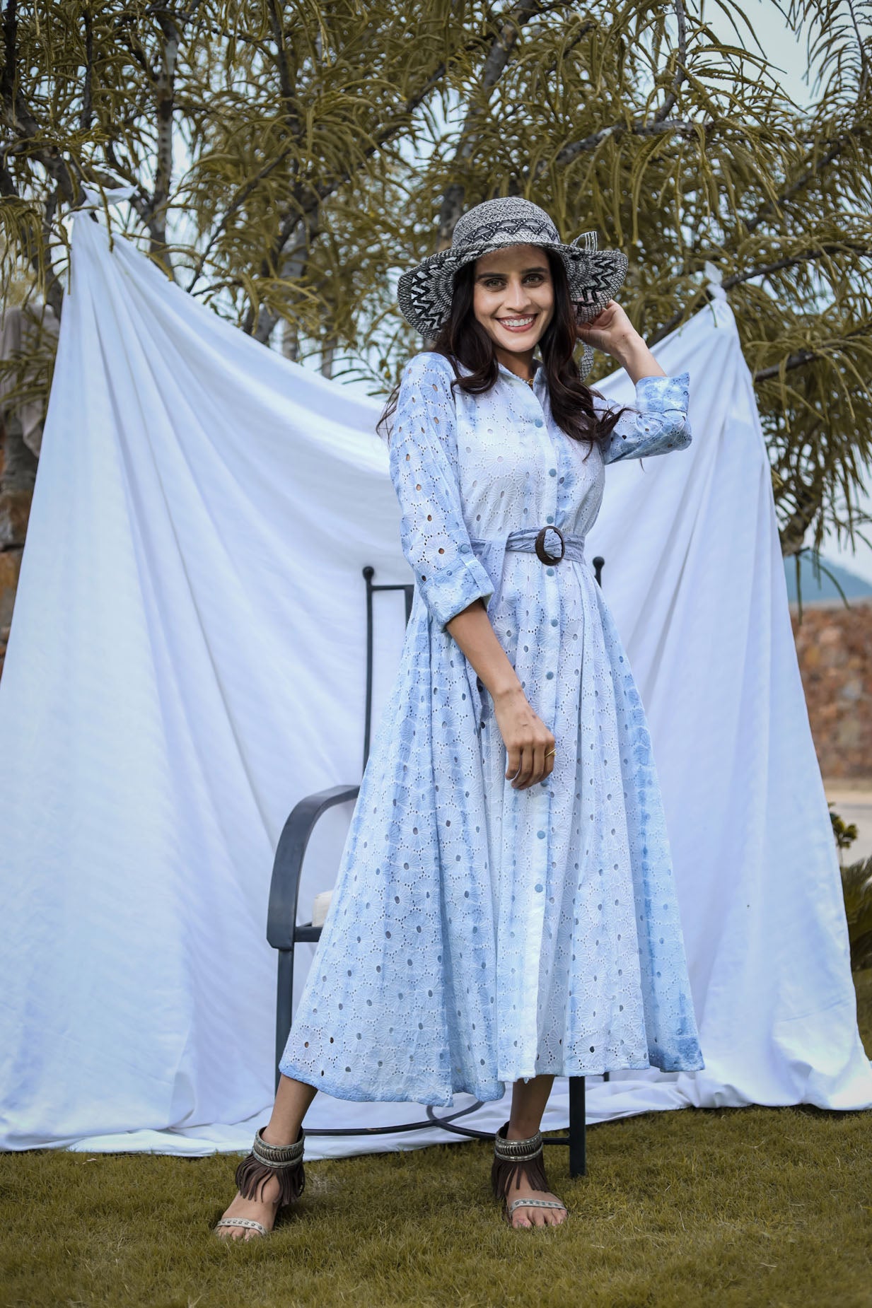 Blue Marblish Middi