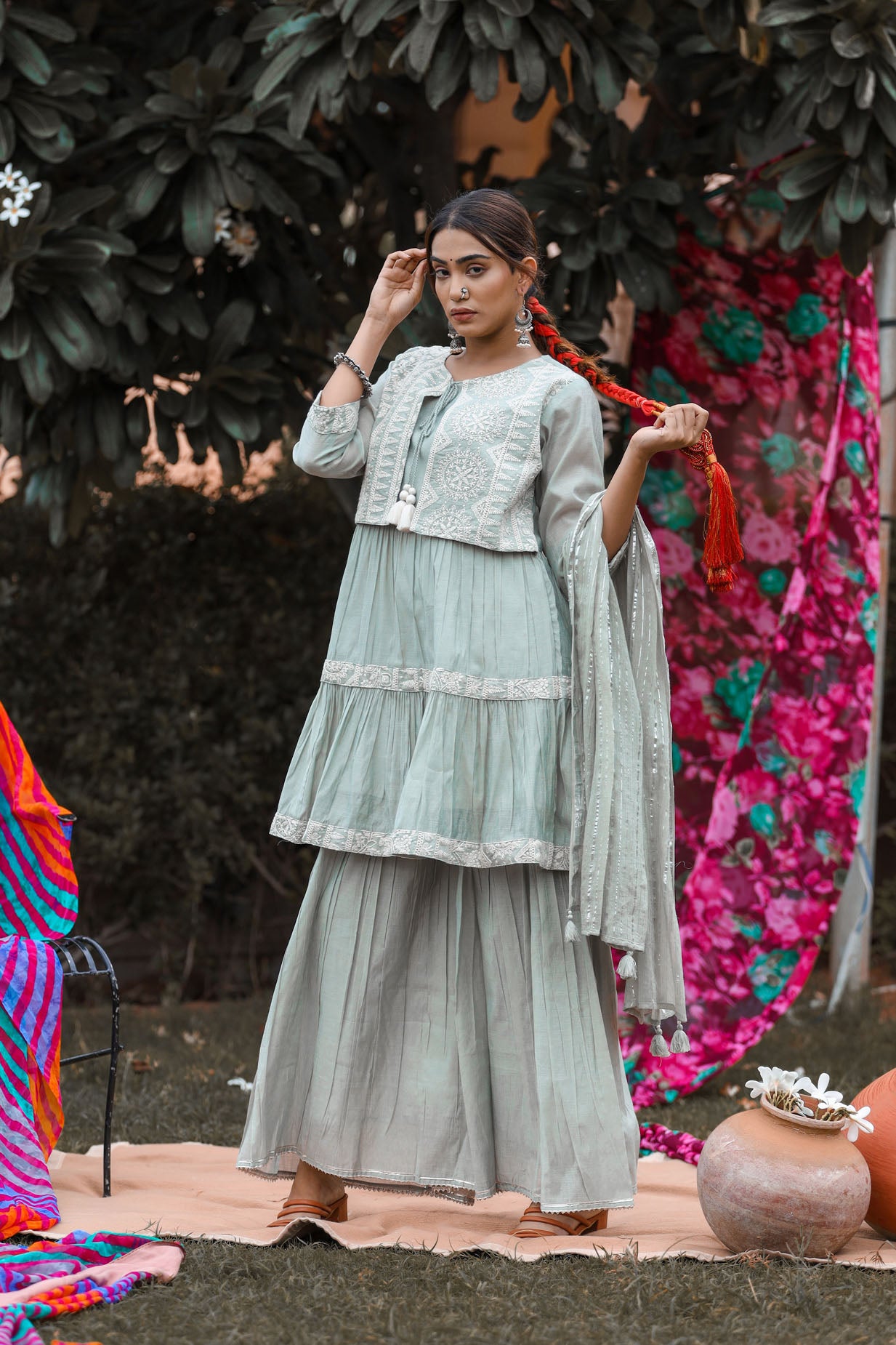 The peplum short jacket sharara