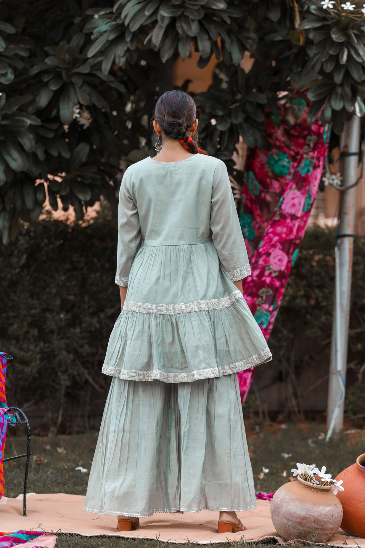 The peplum short jacket sharara