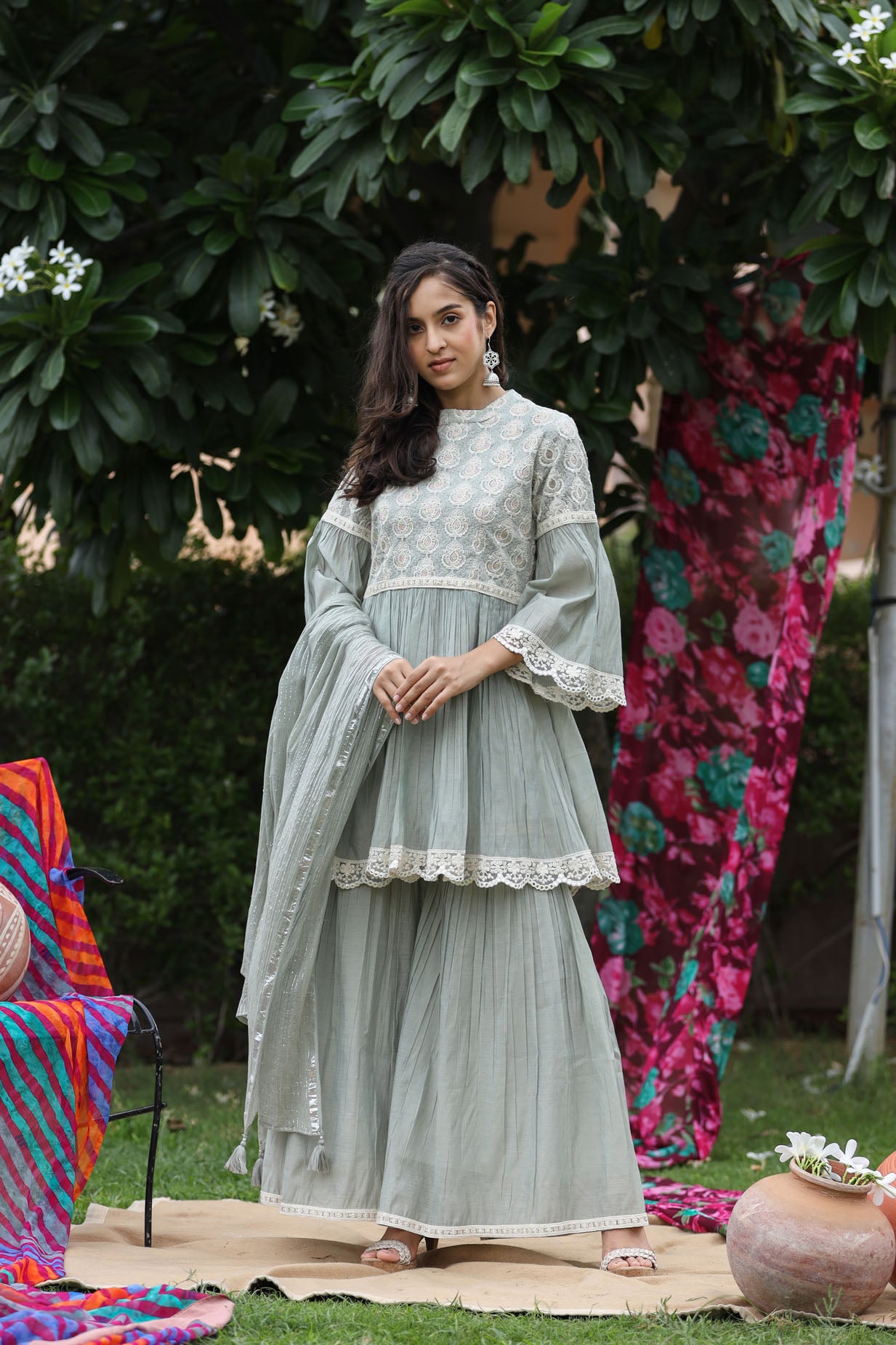 The Dazzling Green Chanderi