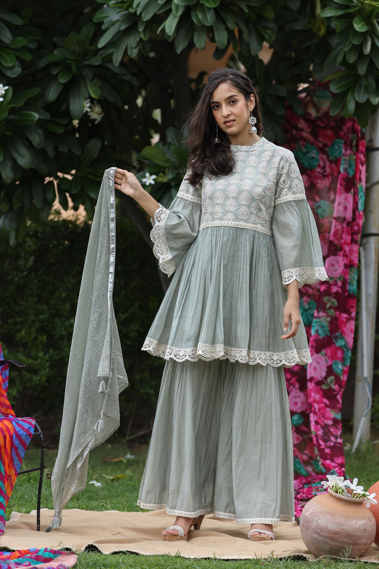 The Dazzling Green Chanderi